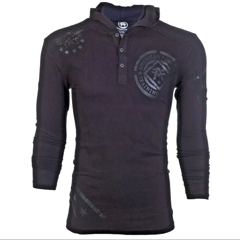 American Fighter Men’s Hoodie Averett shirt Black Premium Athletic S-3XL - Picture 2 of 9